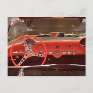 1956 Chevrolet Corvette Steering Wheel and Dash Postcard