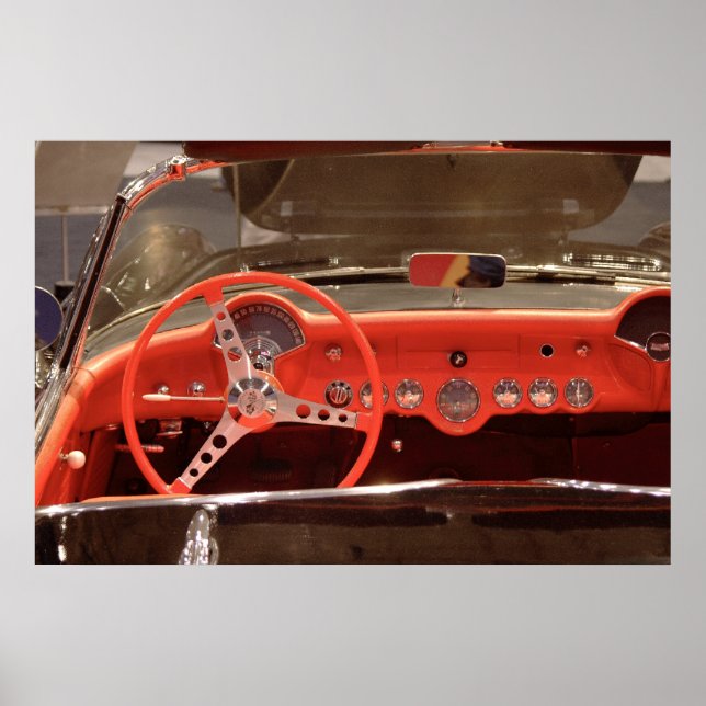 1956 Chevrolet Corvette Steering Wheel and Dash Poster (Front)