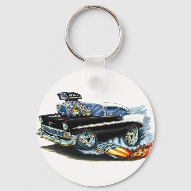 1956 Chevy 150-210 Black Car Key Ring (Front)