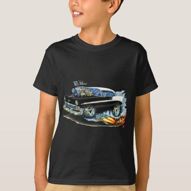 1956 Chevy 150-210 Black Car T-Shirt (Front)