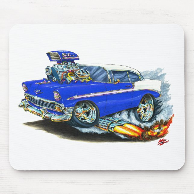 1956 Chevy 150-210 Blue Car Mouse Mat (Front)