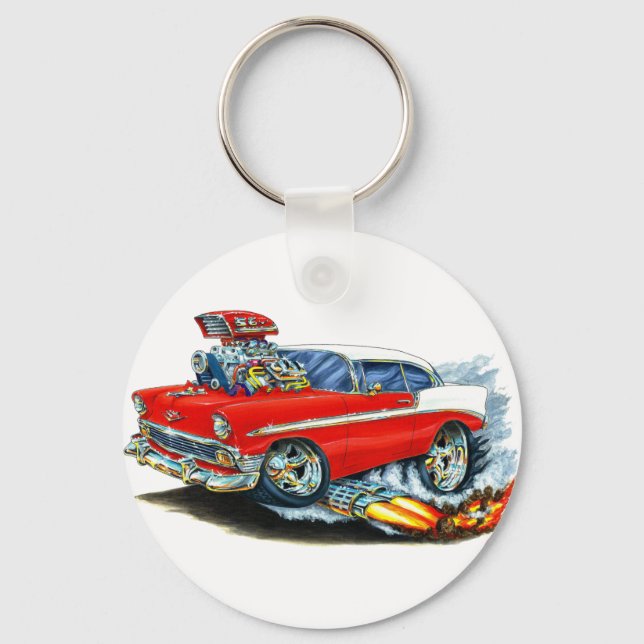 1956 Chevy 150-210 Red Car Key Ring (Front)