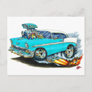 1956 Chevy 150-210 Turquoise Car Postcard