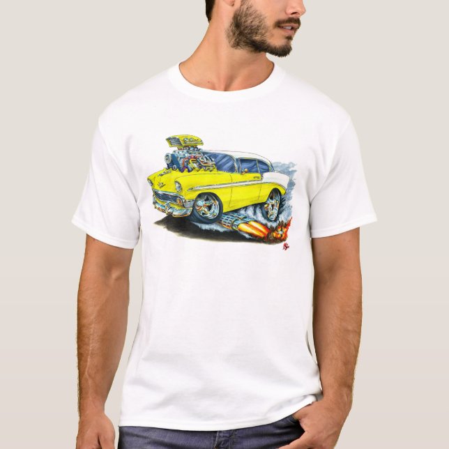 1956 Chevy 150-210 Yellow Car T-Shirt (Front)