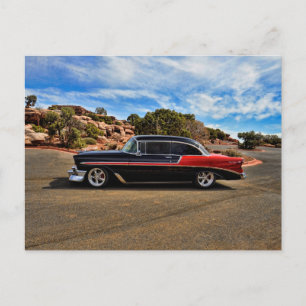1956 chevy bel air street rod postcard