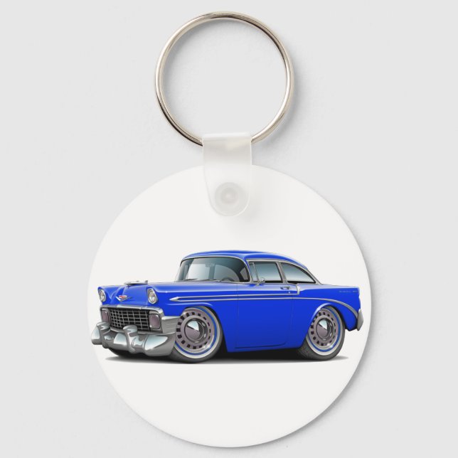 1956 Chevy Belair Blue Car Key Ring (Front)