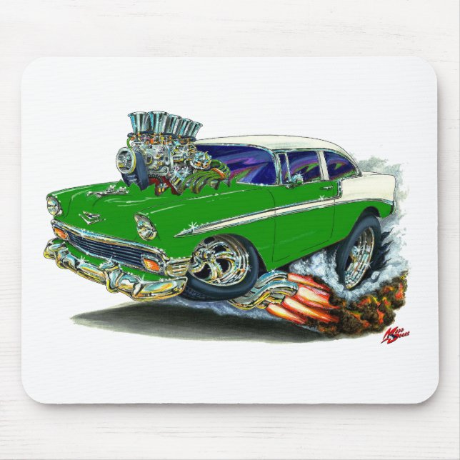 1956 Chevy Belair Green Car Mouse Mat (Front)