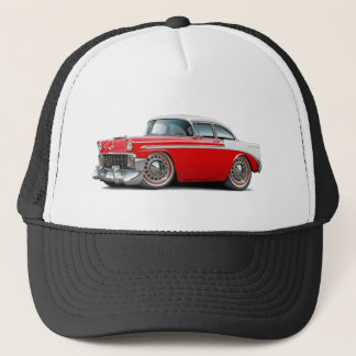 1956 Chevy Belair Red-White Car Trucker Hat