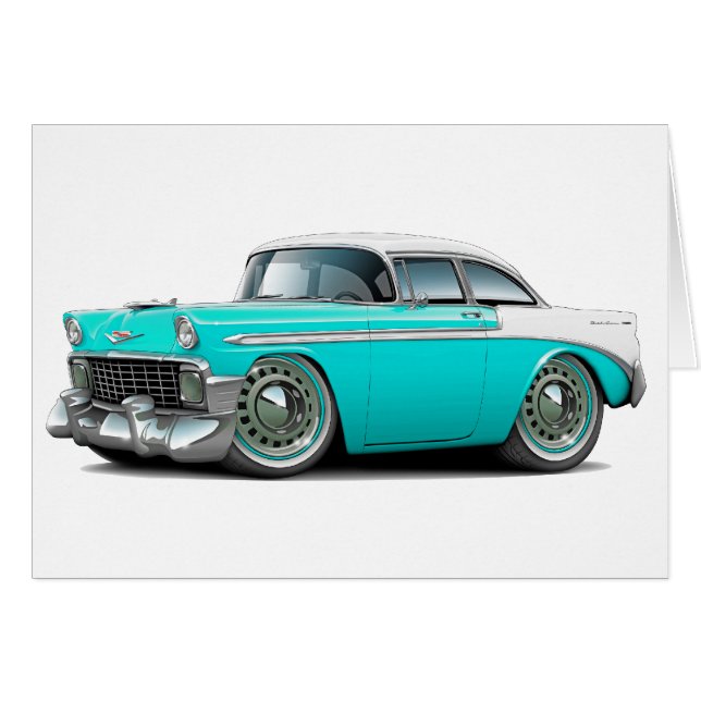 1956 Chevy Belair Turquoise-White Car (Front Horizontal)