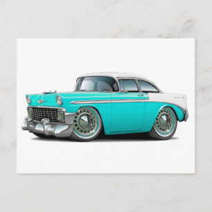 1956 Chevy Belair Turquoise-White Car Postcard