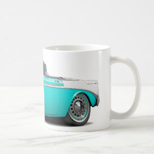 1956 Chevy Belair Turquoise-White Convertible Coffee Mug