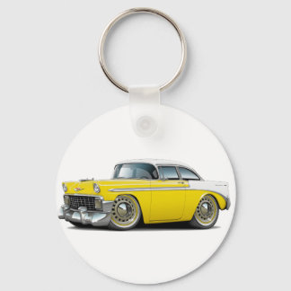 1956 Chevy Belair Yellow-White Car Key Ring