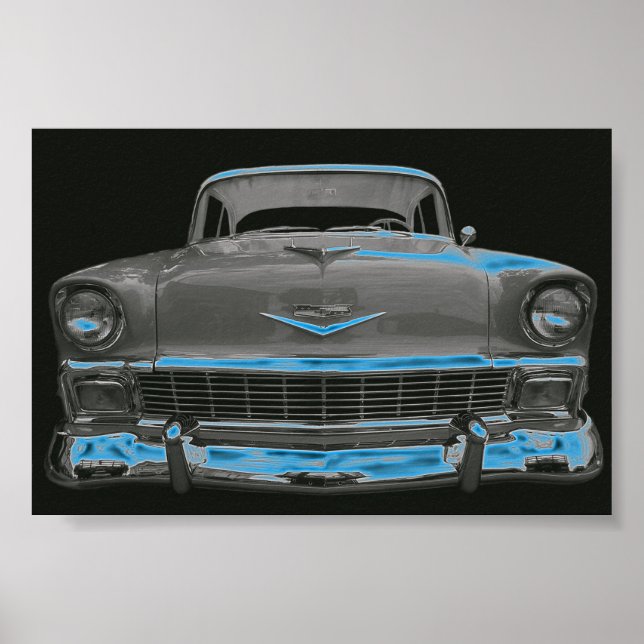 1956 CHEVY "NEON BLUE GLOW" POSTER (Front)