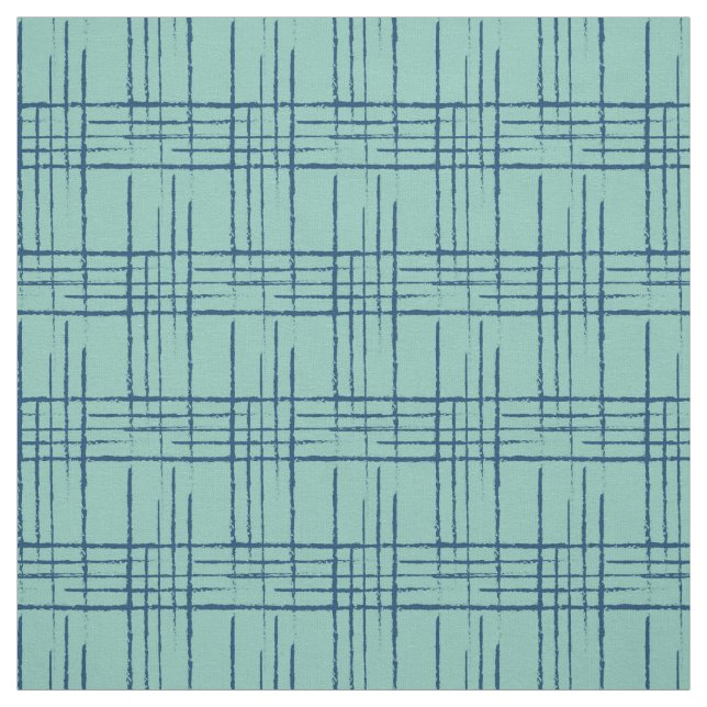 1956 crosshatch aqua fabric (Swatch)