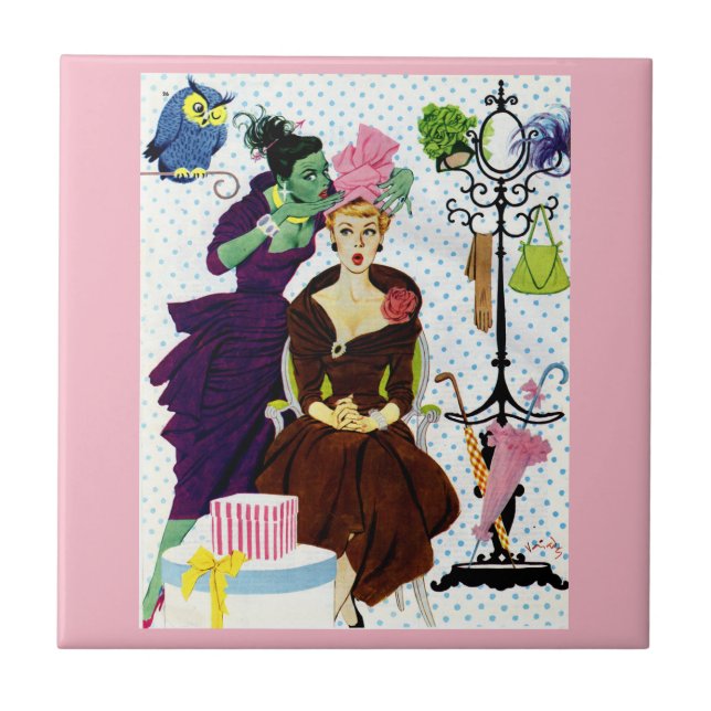 1956 Jealousy whispers into Gloria's ear Tile (Front)