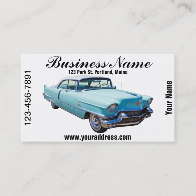 1956 Sedan Deville Cadillac Luxury Car Business Card (Front)