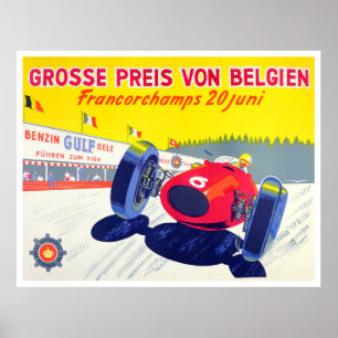 1956 Spa Grand Prix vintage racing Poster