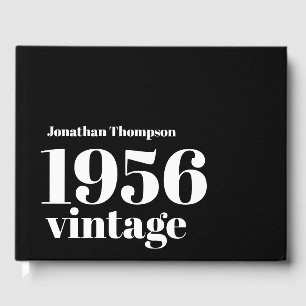 1956 Vintage Name Black Male 70th Birthday Party Guest Book