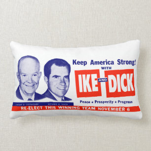 1956 Vote Ike and Dick Lumbar Cushion
