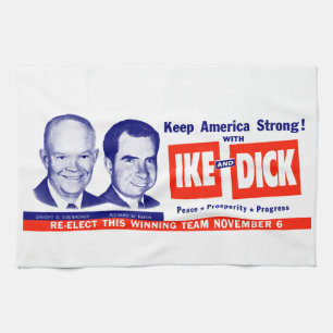 1956 Vote Ike and Dick Tea Towel