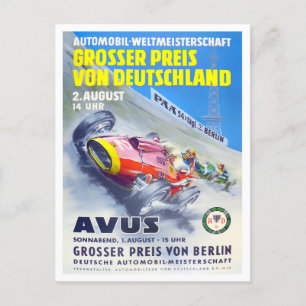 1957 Avus Grand Prix vintage racing Postcard