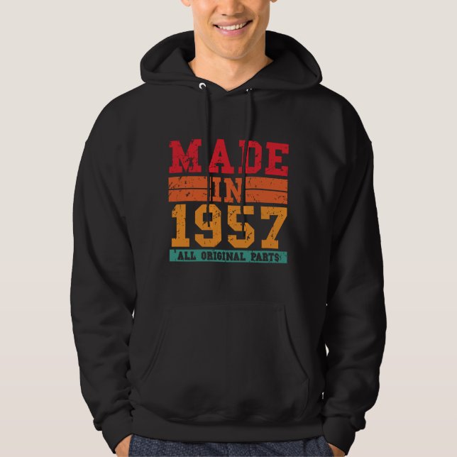1957 Birthday Vintage Saying Hoodie (Front)