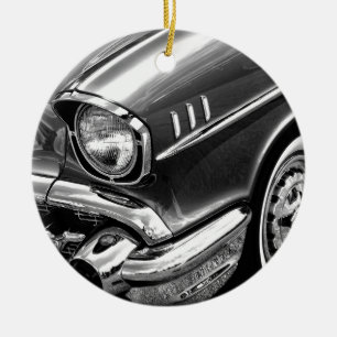 1957 Chevrolet Bel Air Black & White Ceramic Tree Decoration