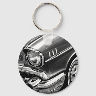 1957 Chevrolet Bel Air Black & White Key Ring