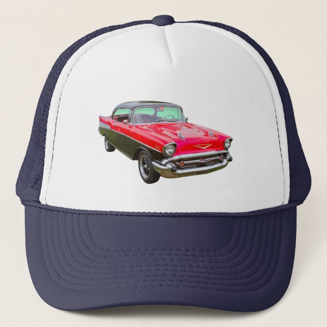 1957 Chevrolet Bel Air Classic Car Trucker Hat (Front)