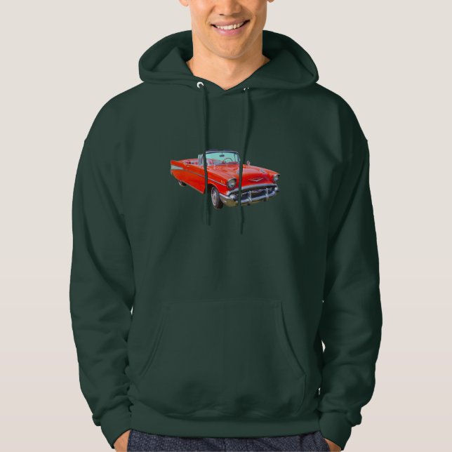 1957 Chevrolet Bel Air Convertible Antique Car Hoodie (Front)