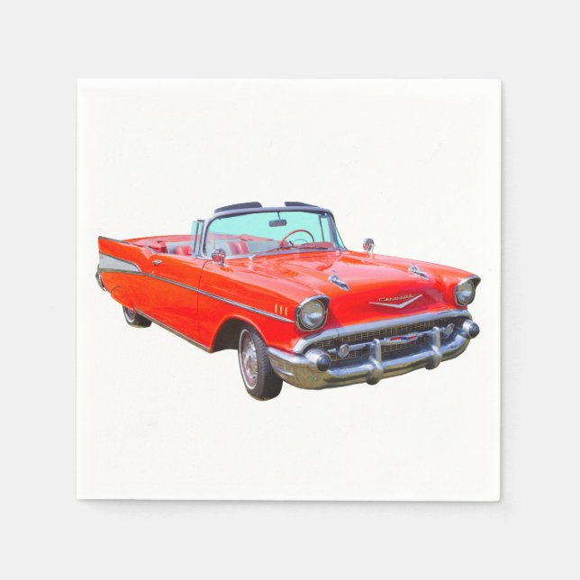 1957 Chevrolet Bel Air Convertible Antique Car Napkin (Front)