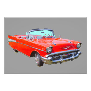 1957 Chevrolet Bel Air Convertible Antique Car Photo Print