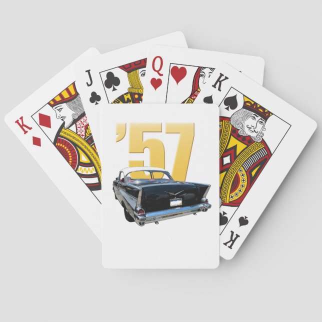 1957 Chevrolet Bel Air Rear View Playing Cards (Back)