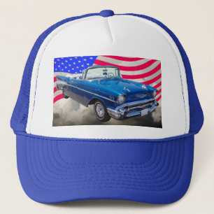 1957 Chevrolet Bel Air with American Flag Trucker Hat