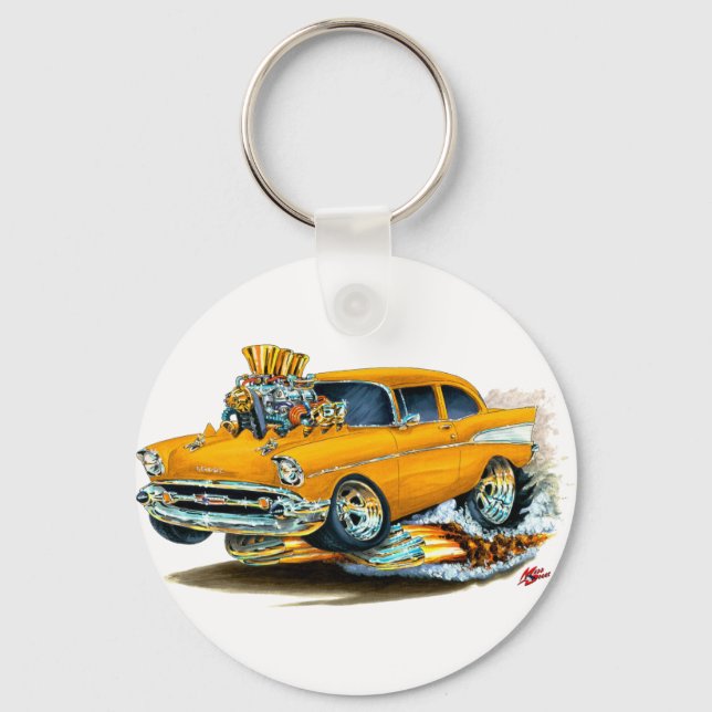 1957 Chevy 150-210 Orange Car Key Ring (Front)