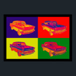 1957 Chevy Bel Air Car Pop Art Poster<br><div class="desc">Colourful 1957 Chevy Bel Air antique car pop art image.</div>