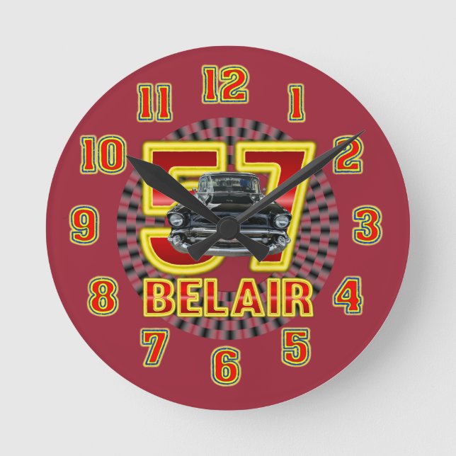 1957 Chevy Bel Air Clock. Round Clock (Front)