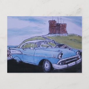 1957 chevy Bel Air Postcard
