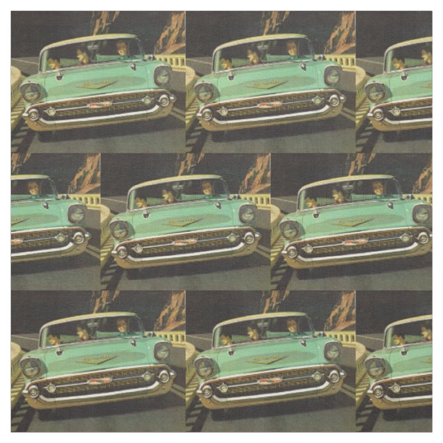 1957 Chevy Bel Air print Fabric (Swatch)