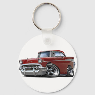 1957 Chevy Belair Maroon Hot Rod Key Ring