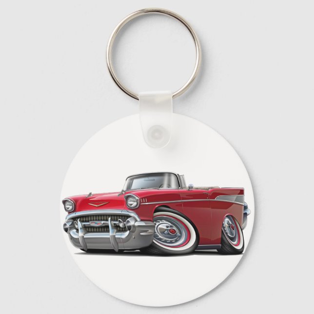 1957 Chevy Belair Red Convertible Key Ring (Front)