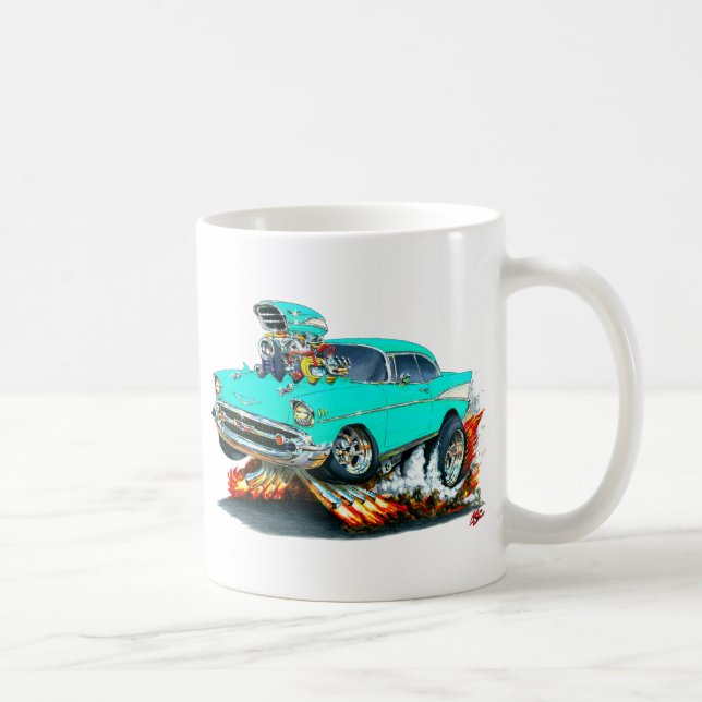 1957 Chevy Belair Turquoise Car Coffee Mug (Right)
