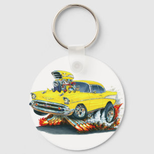 1957 Chevy Belair Yellow Car Key Ring