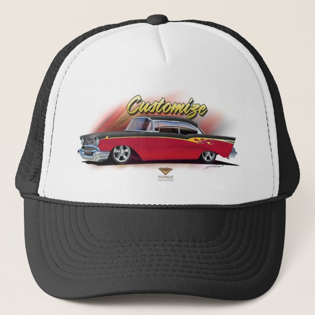1957 chevy hot rod custom hat (Front)