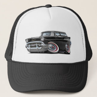 1957 Chevy Nomad Black Car Trucker Hat