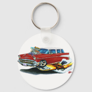 1957 Chevy Nomad Maroon Car Key Ring