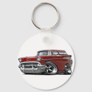1957 Chevy Nomad Maroon Hot Rod Key Ring