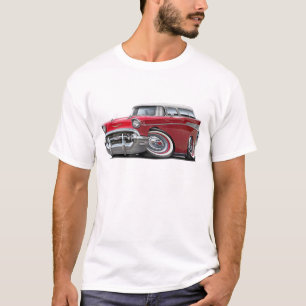 1957 Chevy Nomad Red-White Car T-Shirt