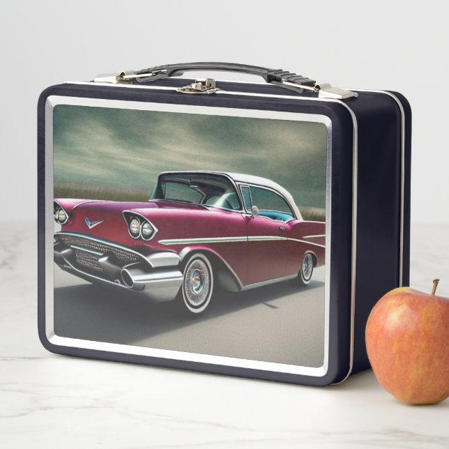 1957 Classic Car Metal Lunch Box (In Situ)