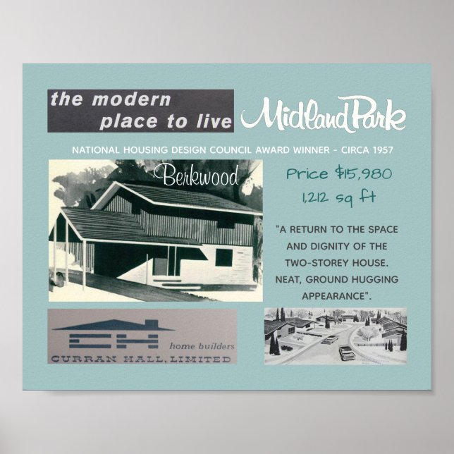 1957 Design Award Winner Mid-Century Modern House Poster (Front)